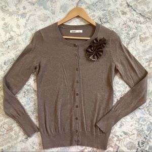 Old Navy Brown Cardigan with Flower